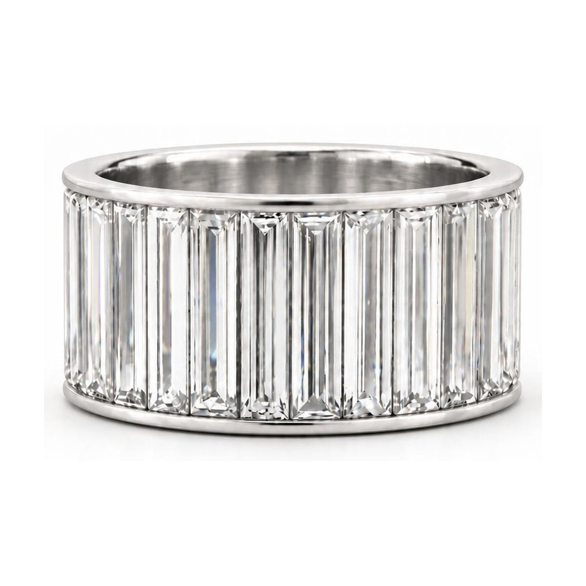 Baguette Lab-Grown Diamond Eternity Band, digital rendering, view 4