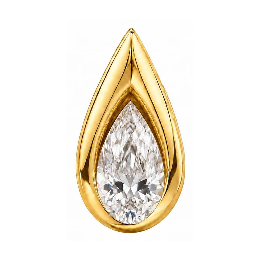 Pear-Shaped Lab-Grown Diamond Earrings, digital rendering, view 1
