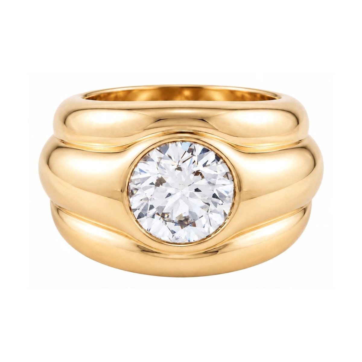 2.5-Carat Lab-Grown Diamond Ring in 14k Yellow Gold, digital rendering, view 2