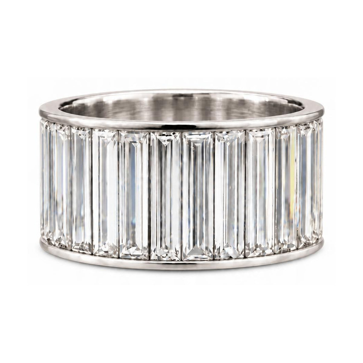 Baguette Lab-Grown Diamond Eternity Band, digital rendering, view 3