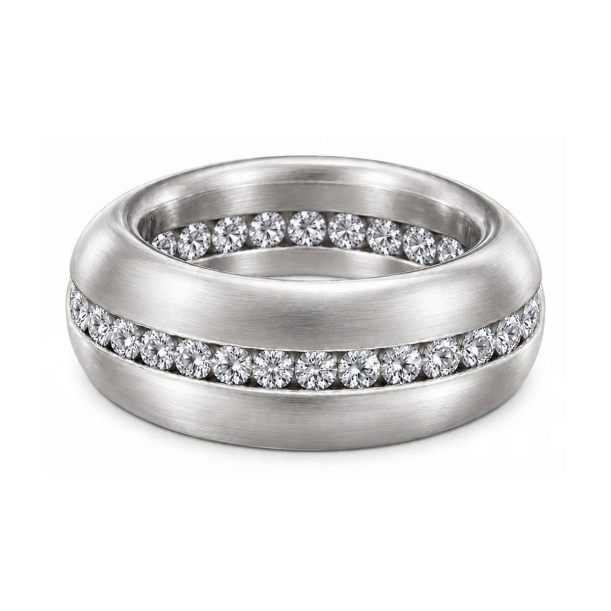 Lab-Grown Diamond Accent Band, digital rendering, view 1