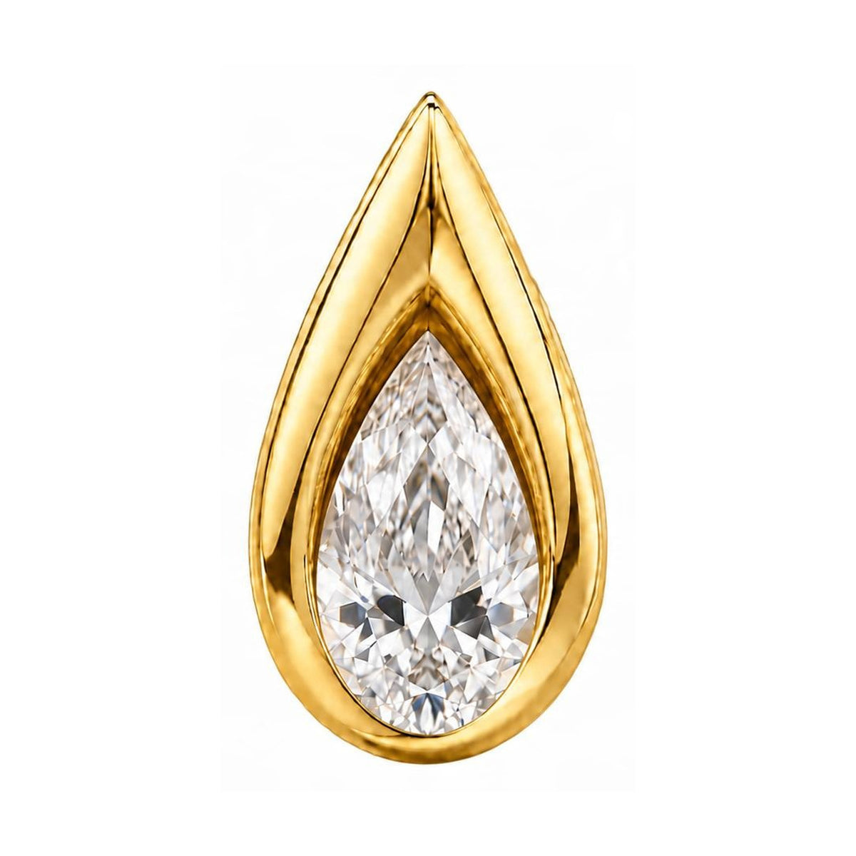 Pear-Shaped Lab-Grown Diamond Earrings, digital rendering, view 1