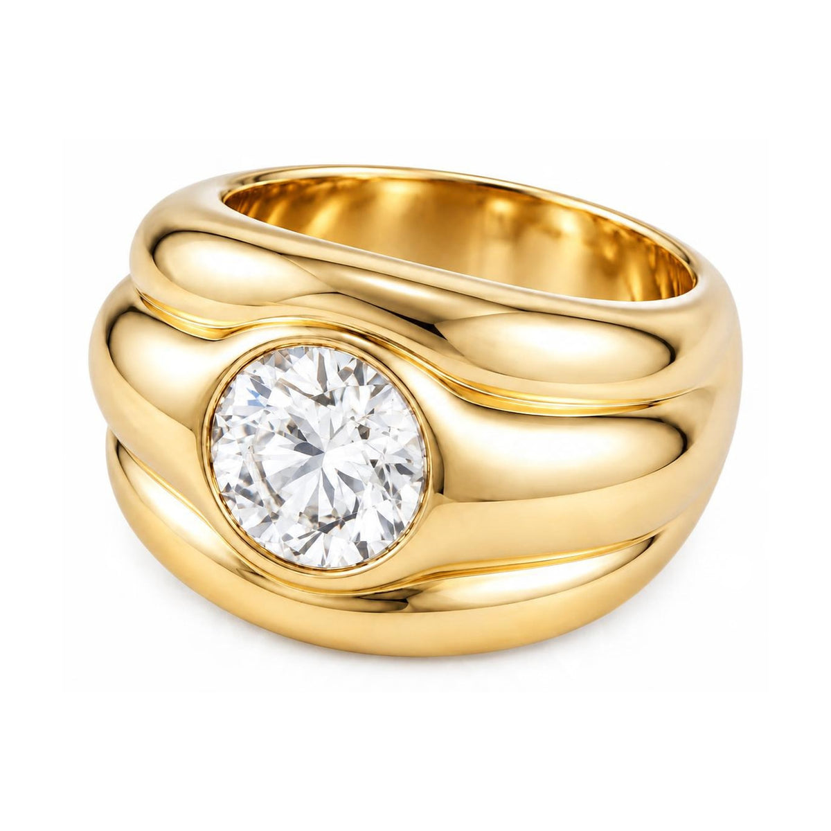 2.5-Carat Lab-Grown Diamond Ring in 14k Yellow Gold, digital rendering, view 3